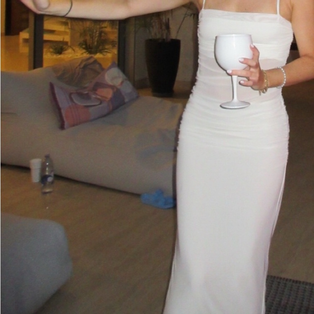 AFRM Jennan Sheer White Dress